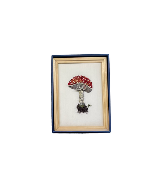 Trovelore Mushroom Framed Beaded Art