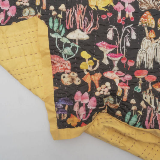 Magic Mushrooms Kantha Cloth