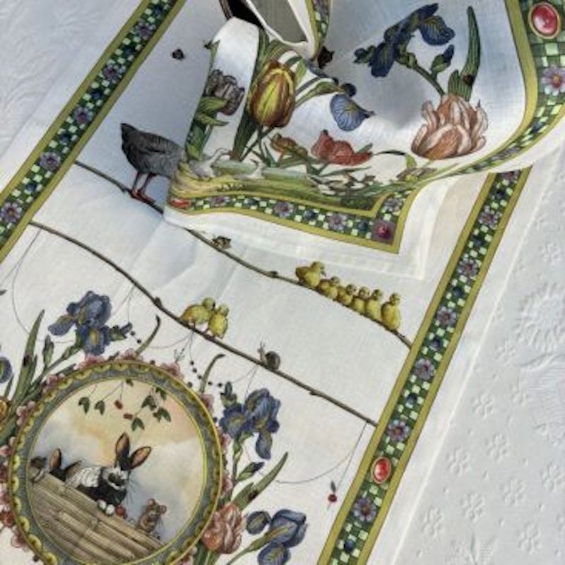 Tessitura Toscana Bunny Garden Tablecloth