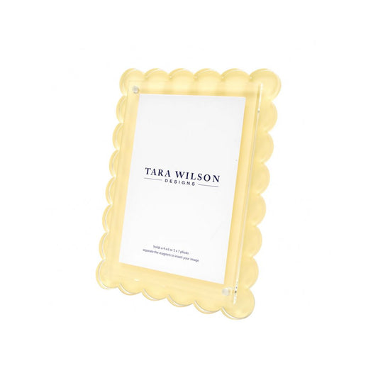 Pastel Yellow Scalloped Picture Frame