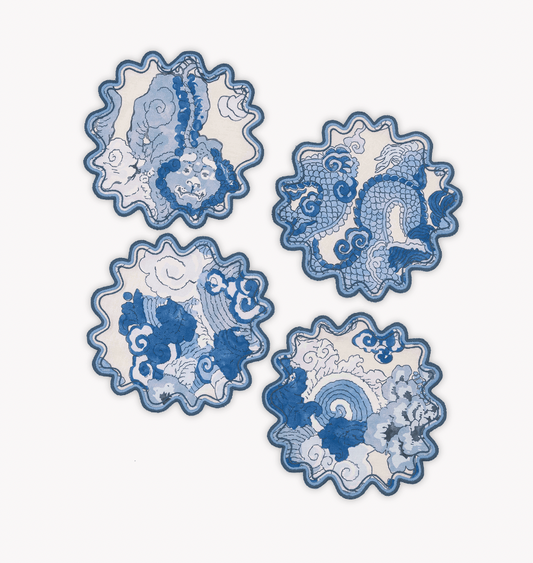 Magic Mountain Porcelain Blue Cocktail Napkins